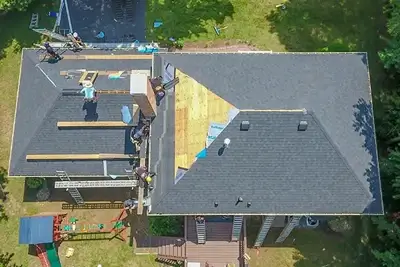 Roof replacement in progress